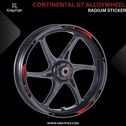 Alloy Wheel Radium Sticker for Continental GT 650 | Made in Premium Radium with FPF (Fade Protection Film), Waterproof, Precut Sticker, Pack Of 12
